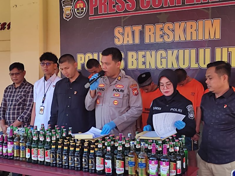 POLRES BENGKULU UTARA GELAR PRESS RELEASE OPERASI PEKAT 2025, 55 NON-TO DAN 4 TO BERHASIL DIAMANKAN